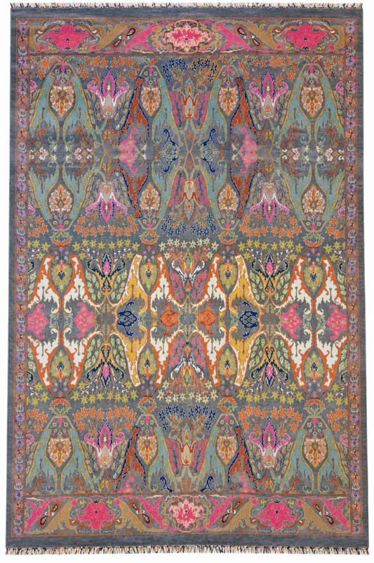 Garos Design Handspun Wool Hand Knotted Grey