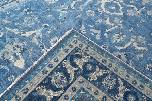 Hand Knotted Carpet Blue 14 X 10 FT