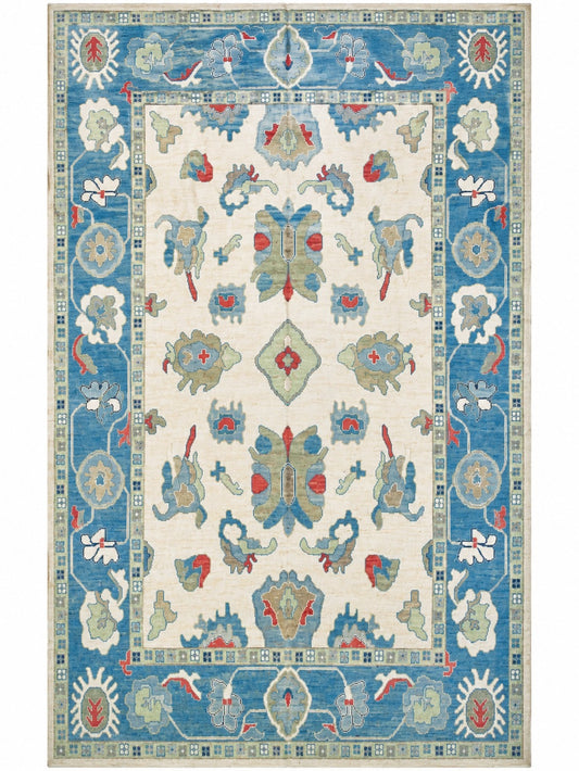 Hand Spun Wool Hand Knotted Loose Laid Carpet Blue