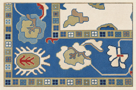 Hand Spun Wool Hand Knotted Loose Laid Carpet Blue