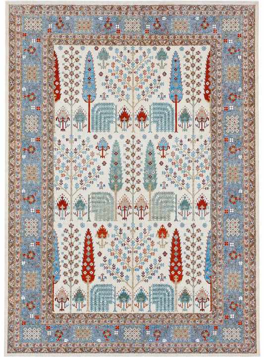 Hand Knotted Carpet White/Brown