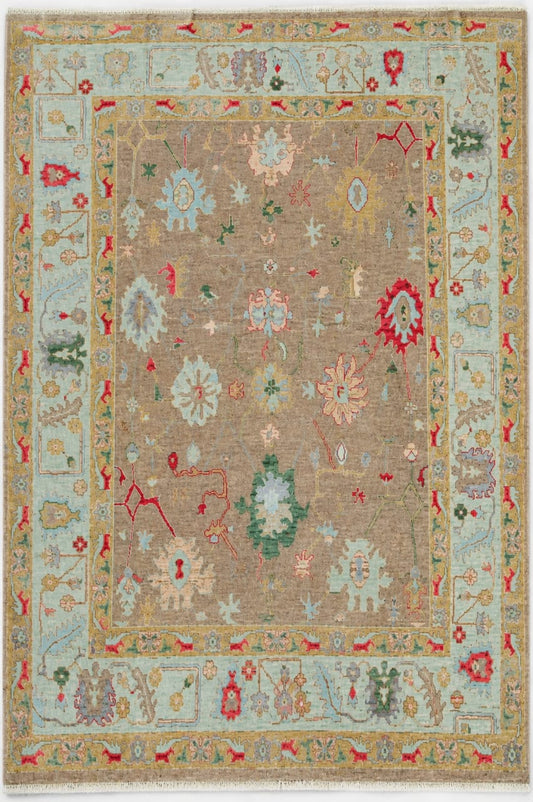 Hand Ppun Wool,hand Knotted, Loose Laid Carpet, Peach Oolour