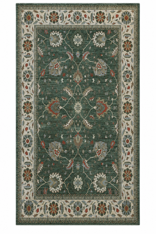 Hand Knotted Carpet Green 12 X 9 FT