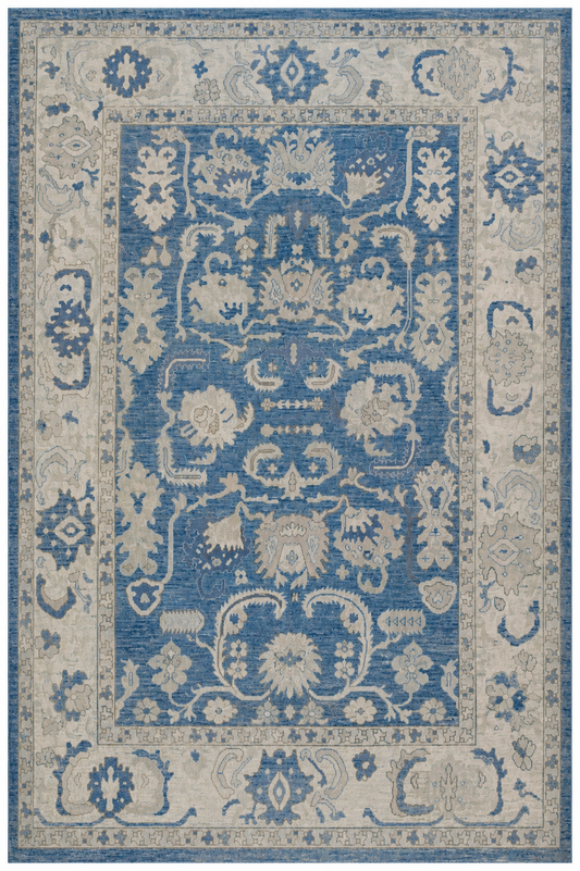 Lavender/Off White Hand Knotted Woolen Carpet 10 X 8 FT