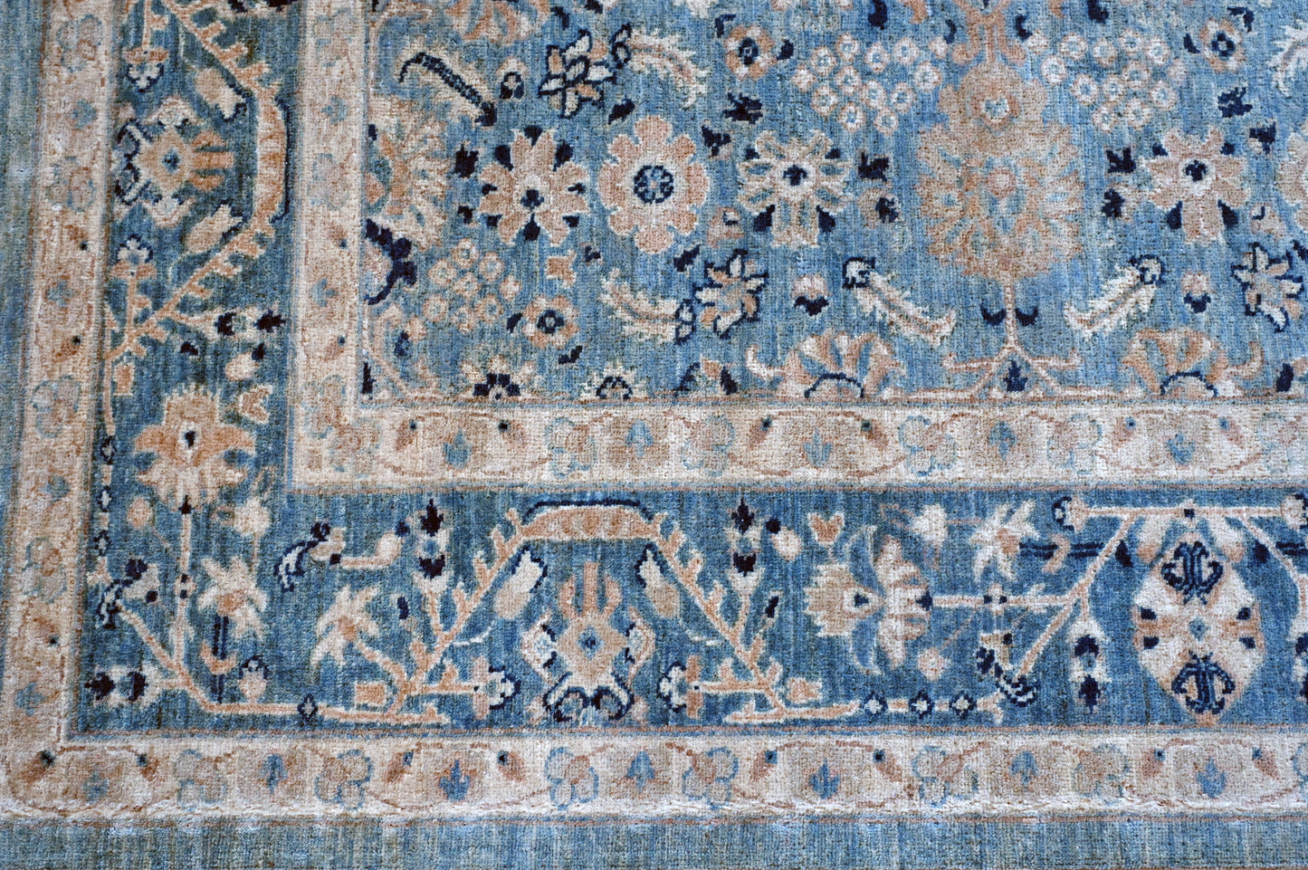 Hand Knotted Carpet Light Green Beige 10 X 8 FT