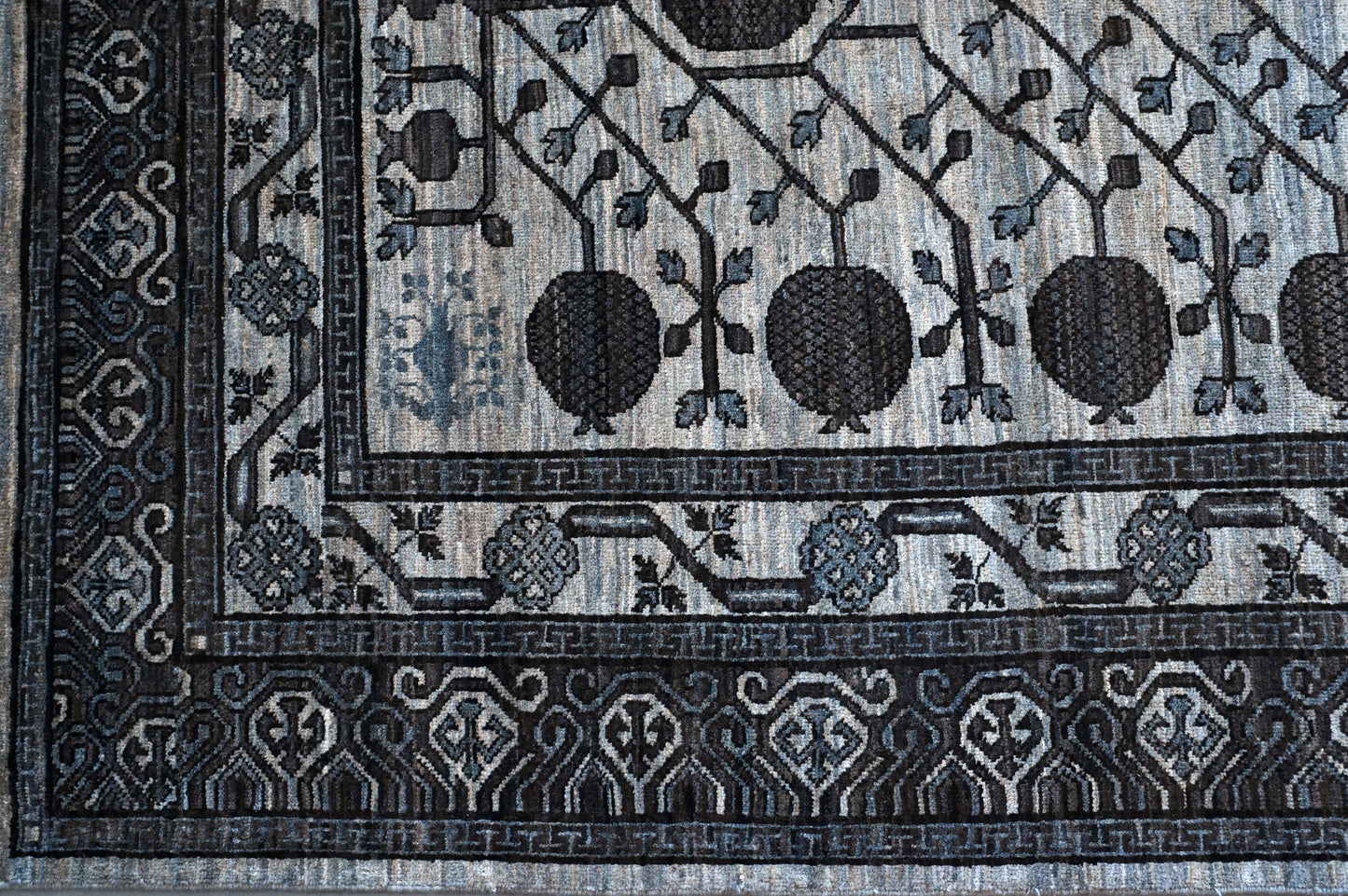 Tabriz Wool and Silk Red/Beige Fine Hand Knotted