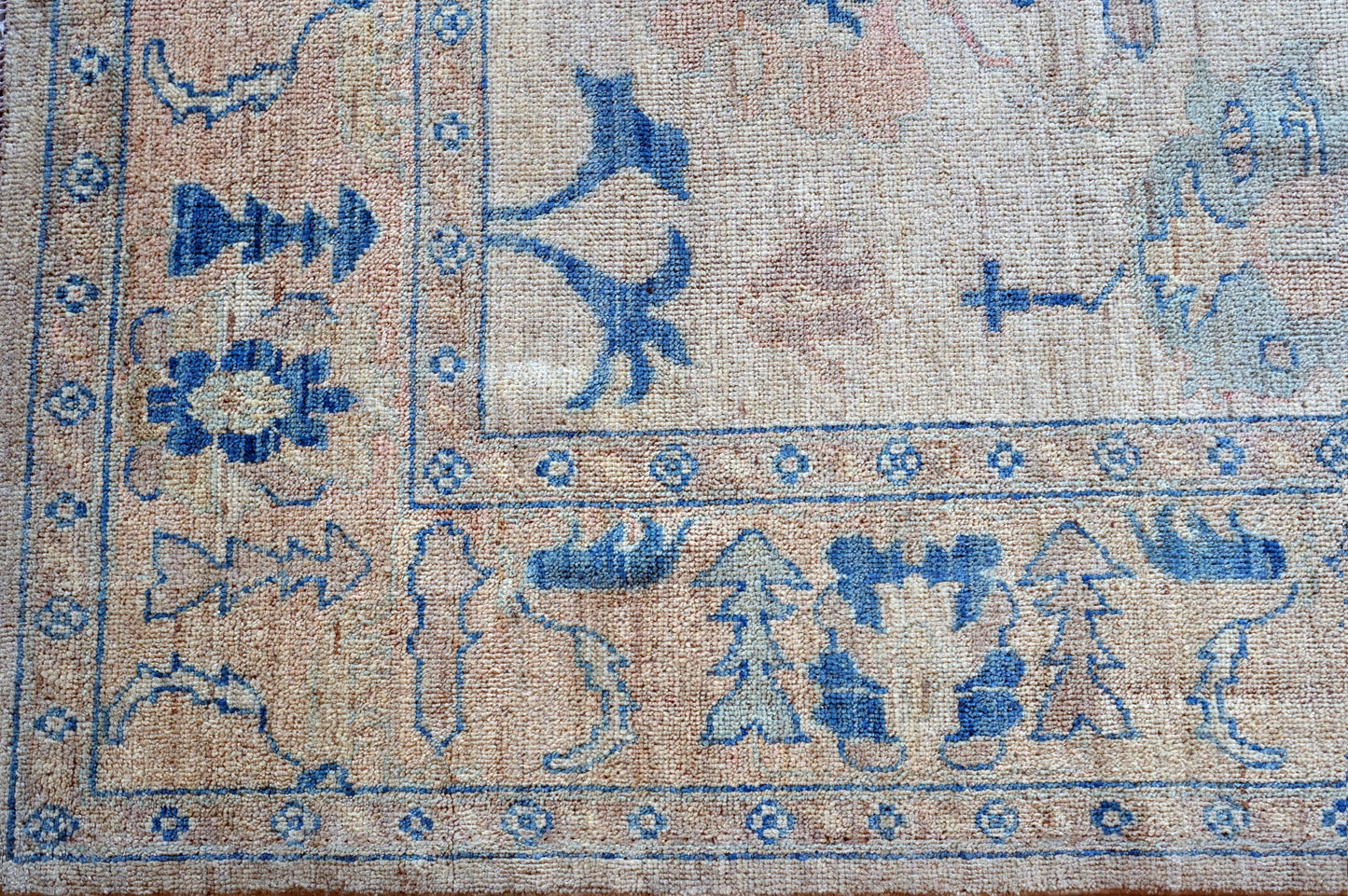 Hand Spun Wool Hand Knotted Loose Laid Carpet Over Dyed 10 X 8 FT