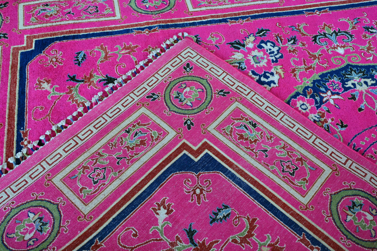 Hand Knotted Carpet Hot Pink 12 X 9 FT