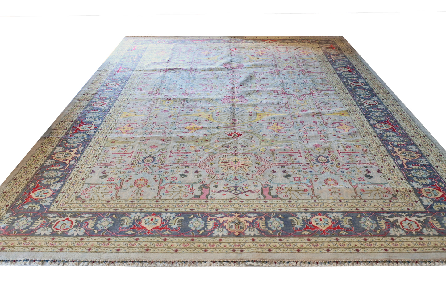 Hand Knotted Carpet Olive Green 18 X 12 FT
