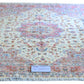 Tabriz Wool and Silk Fine Hand Knotted Cream and Pink 13 X 10 FT
