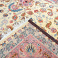Tabriz Wool and Silk Fine Hand Knotted Cream and Pink 13 X 10 FT