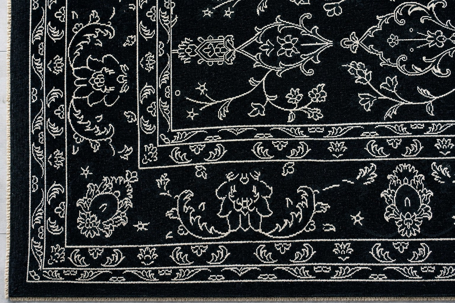 Hand Knotted Carpet Black 12 X 9 FT