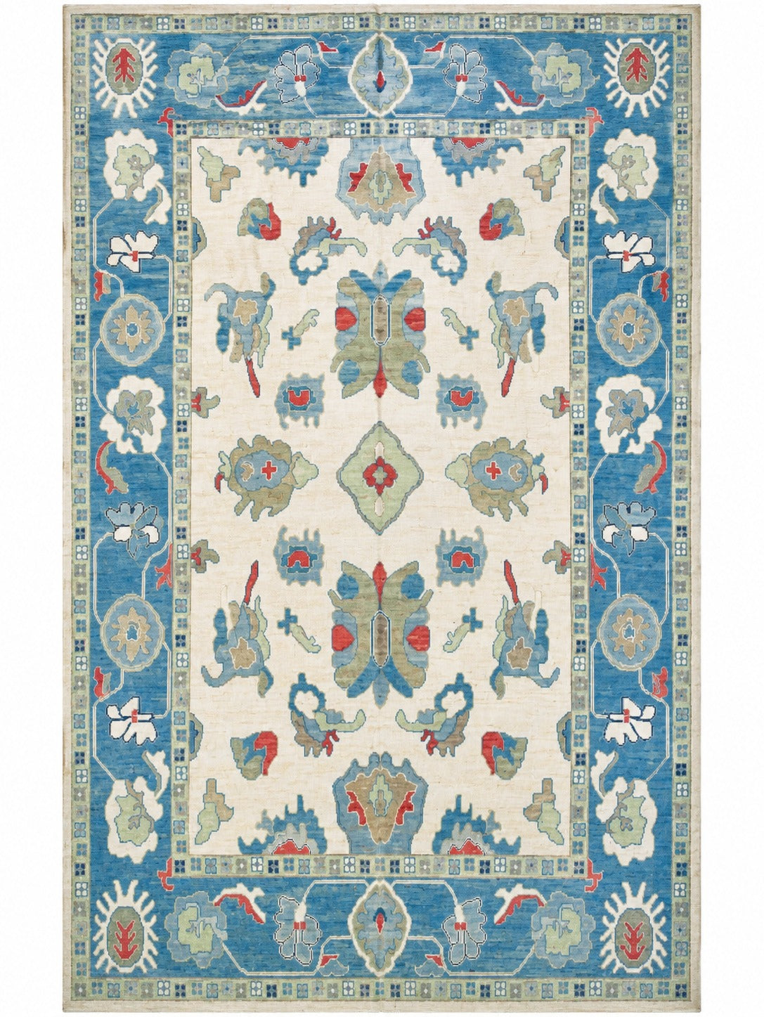 Hand Spun Wool Hand Knotted Loose Laid Carpet Blue