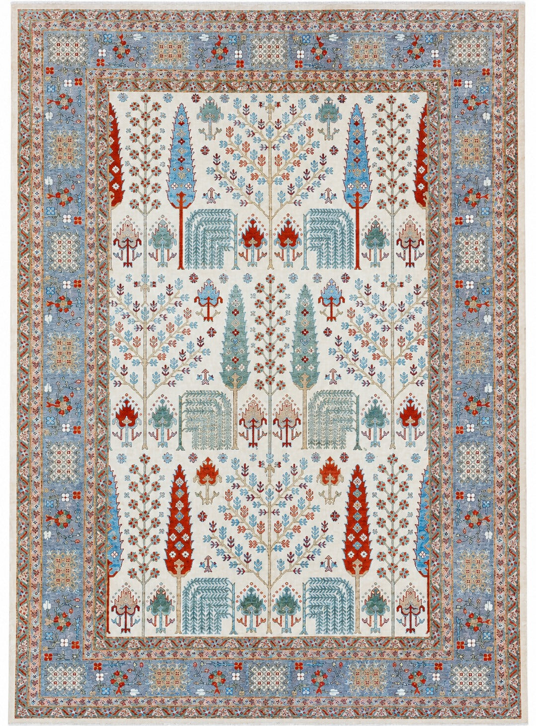 Hand Knotted Carpet White/Brown