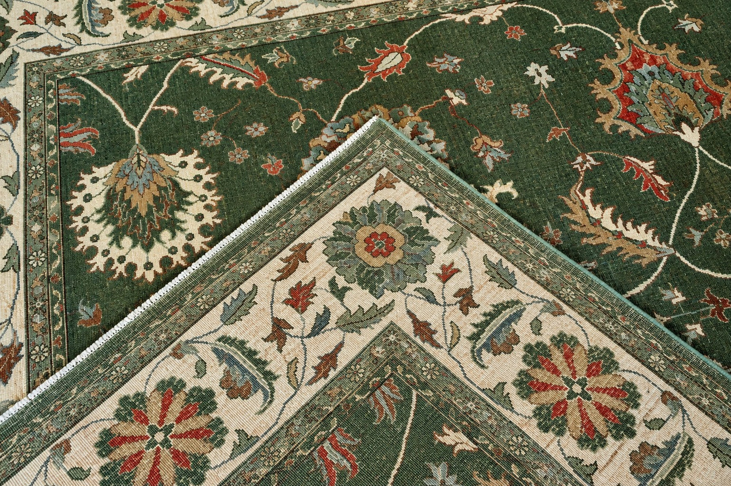 Hand Knotted Carpet Green