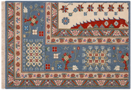 Hand Knotted Carpet White/Brown