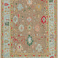 Hand Ppun Wool,hand Knotted, Loose Laid Carpet, Peach Oolour