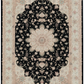 Tabriz Royal Wool and Silk on Silk Base Black/Beige/Pink 10 X 7 FT