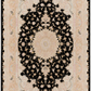 Tabriz Wool and Silk Black/Beige/Pink Fine Hand Knotted 10 X 7 FT