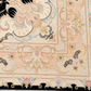 Tabriz Wool and Silk Black/Beige/Pink Fine Hand Knotted 10 X 7 FT