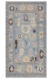 Hand Spun Wool Hand Knotted Loose Laid Carpet Blue