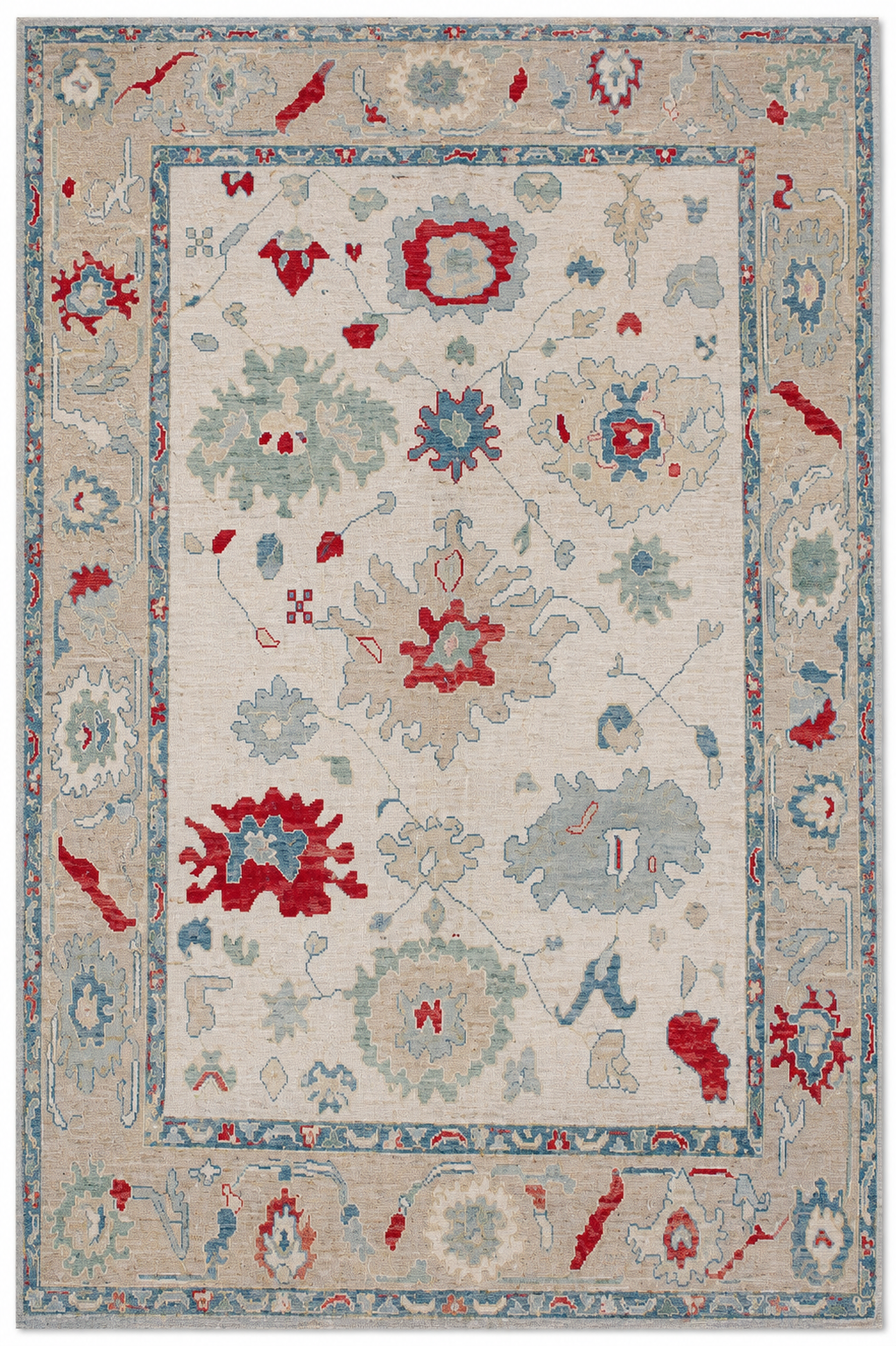 Hand Spun Wool Hand Knotted, Loose Laid Carpet, Peach Colour 10 X 8
