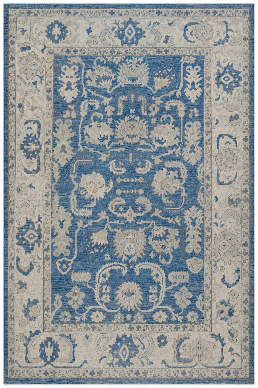 Lavender/Off White Hand Knotted Woolen Carpet 10 X 8 FT