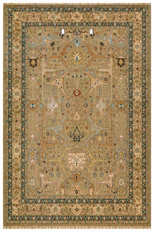 Beige Green Chobi 10 X 8 FT