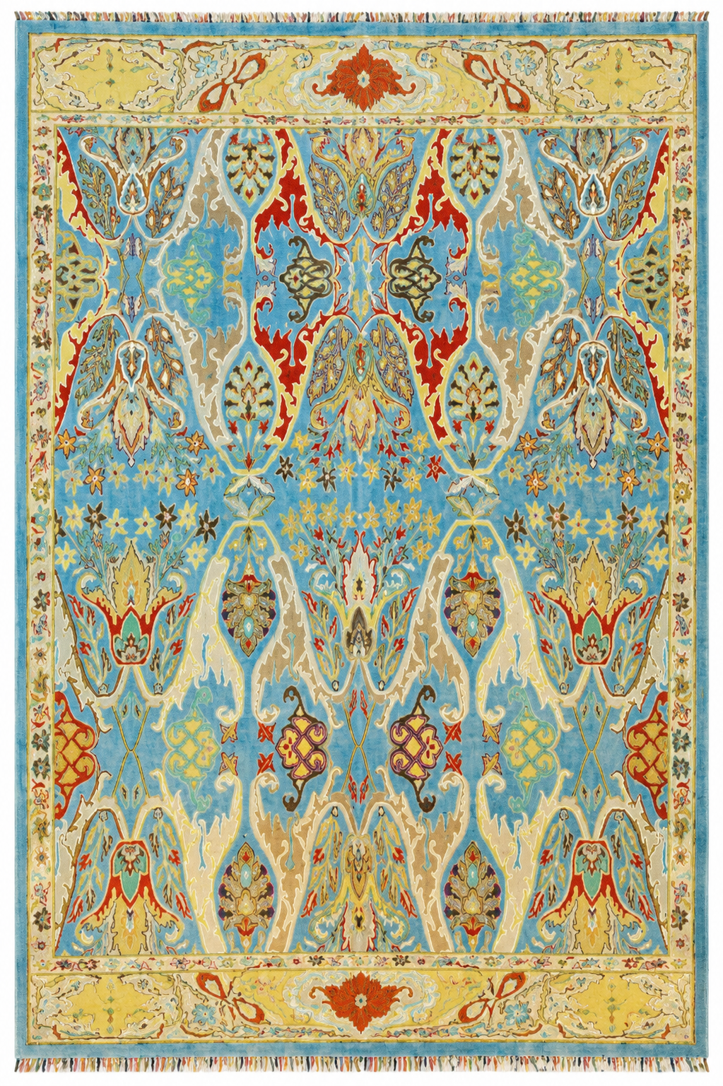 Garos Design Handspun Wool Hand Knotted Ferozi 10 X 8 FT