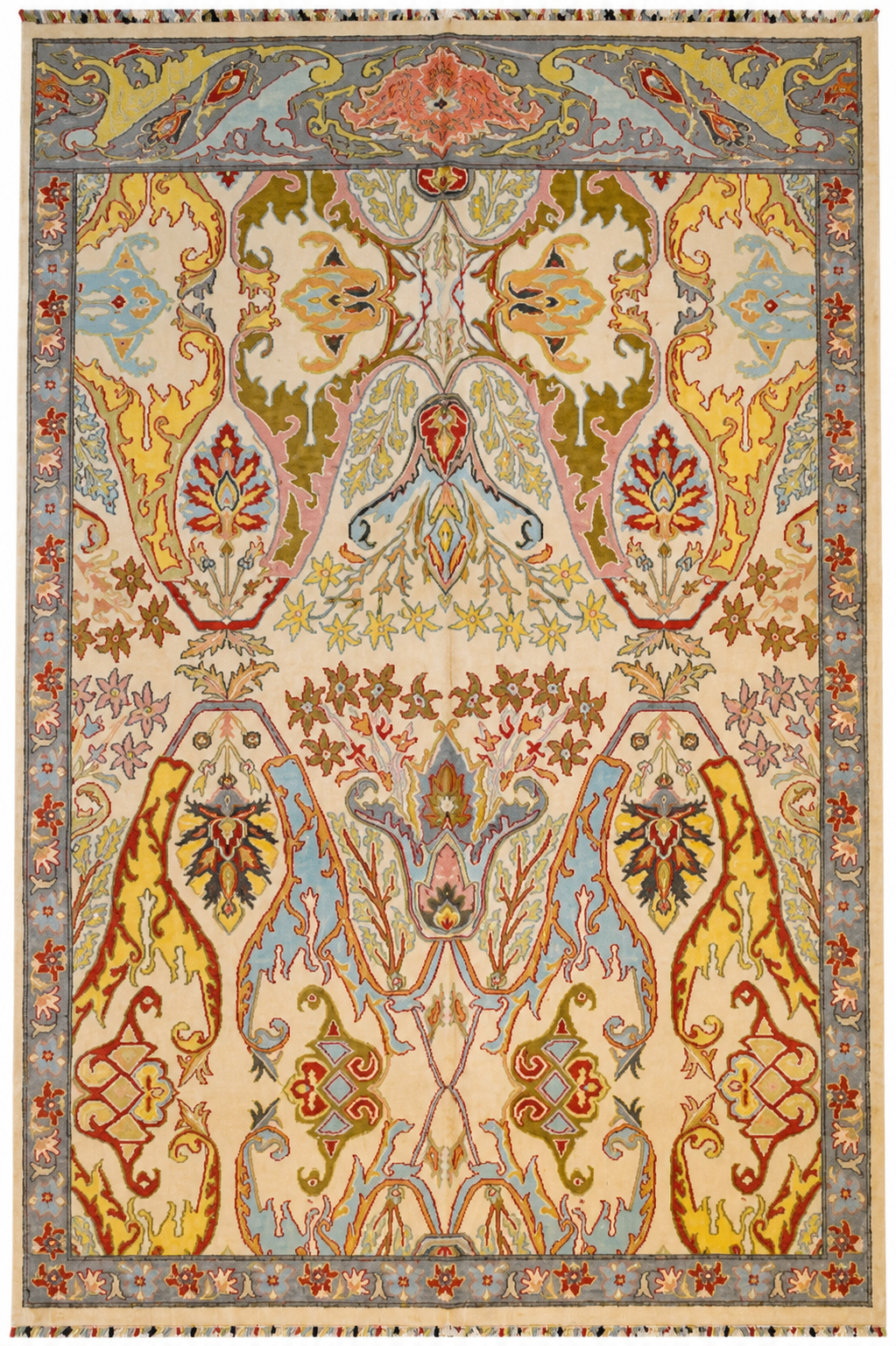 Garos Design Handspun Wool Hand Knotted Cream 9 X 6 FT