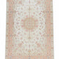 Tabriz Wool and Silk Cream Pink Fine Hand Knotted
