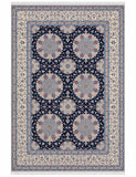 Nein Wool and Silk Made From Kurk Wool Blue/Cream Habibiyan