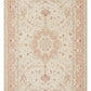 Tabriz Wool and Silk Cream/ Peach Fine Hand Knotted