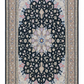 Tabriz Wool and Silk Black /Beige Fine Hand Knotted 11 by 8 FT