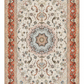 Tabriz Wool and Silk Cream/Peach Fine Hand Knotted 10 X 7 FT