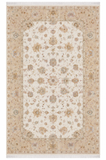 Tabriz Wool and Silk Cream/Beige Fine Hand Knotted 10 X 7 FT