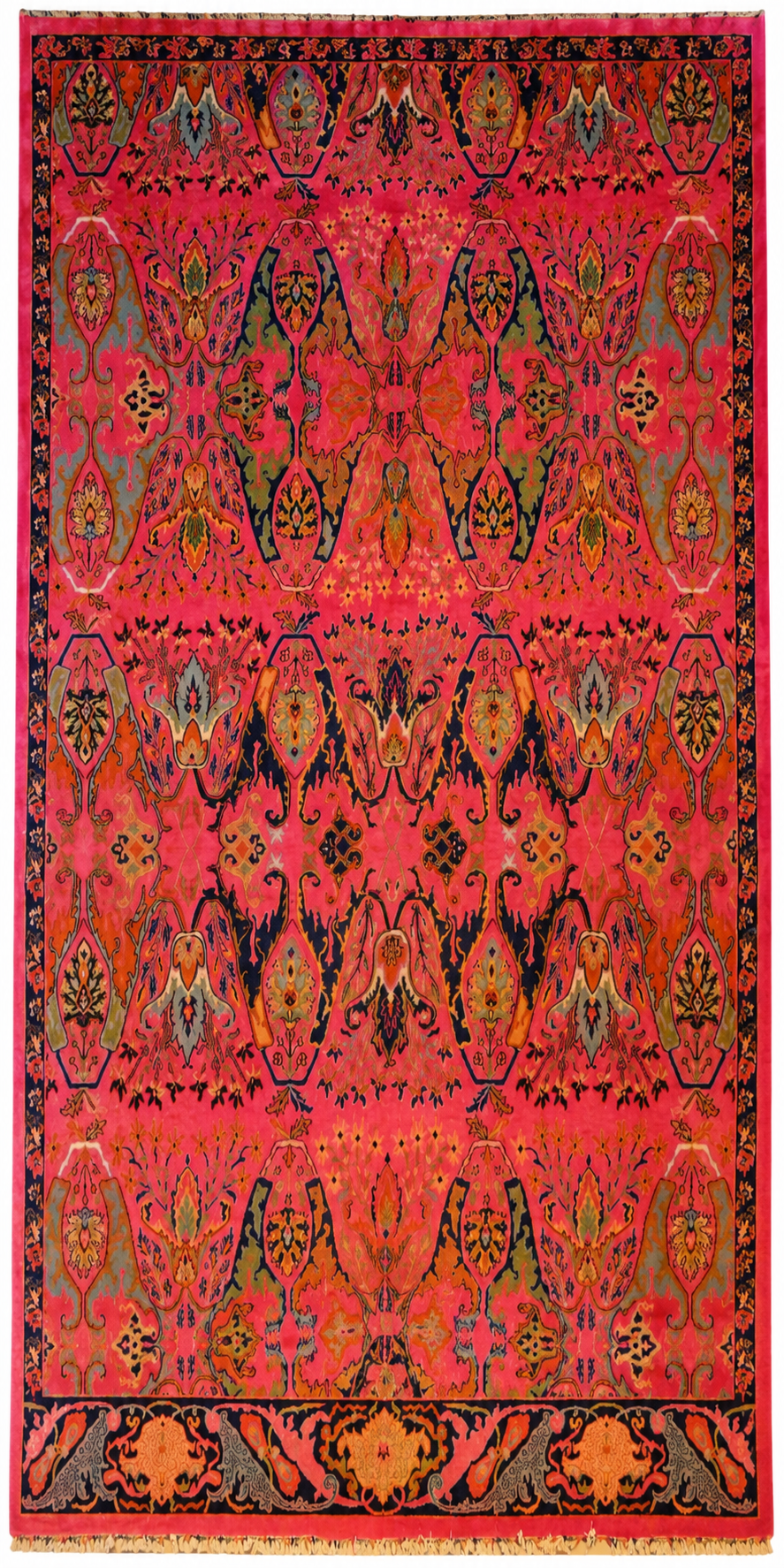 Garos Design Handspun Wool Hand Knotted Shocking Pink 14 X 10 FT