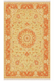 Tabriz Wool and Silk Cream Peach Fine Hand Knotted 10 X 7 FT