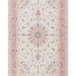 Tabriz Wool and Silk Cream Pink Fine Hand Knotted 10 X 7 FT