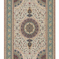 Tabriz Wool and Silk Beige/Green Fine Hand Knotted 10 X 7 FT