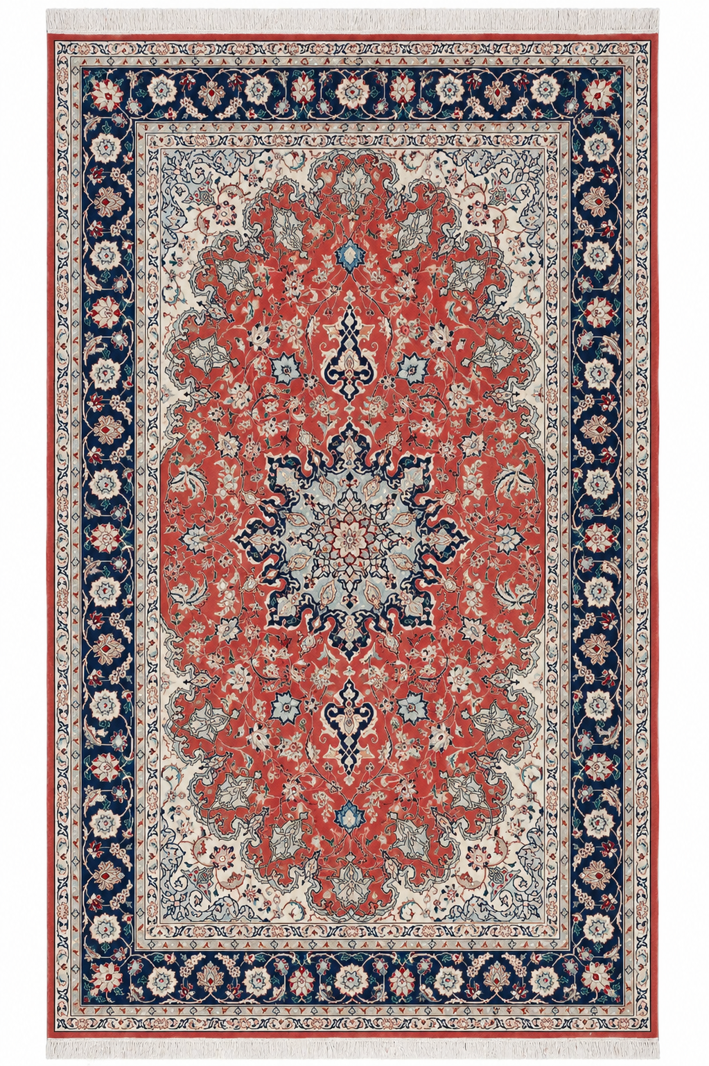 Tabriz Wool and Silk Maroon/Black Fine Hand Knotted 10 X 7 FT
