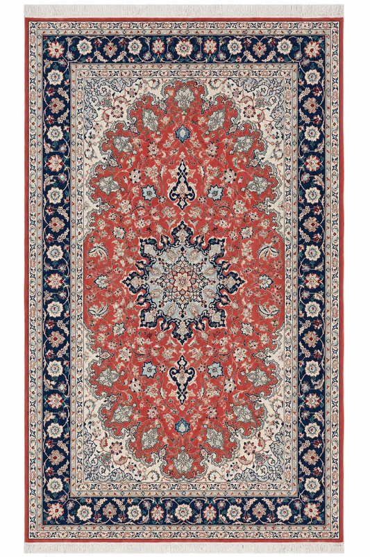 Tabriz Wool and Silk Maroon/Black Fine Hand Knotted 10 X 7 FT