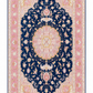 Tabriz Royal Wool and Silk on Silk Base Blue/Pink Fine Hand Knotted 10 X 7 FT