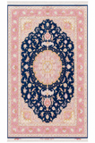 Tabriz Royal Wool and Silk on Silk Base Blue/Pink Fine Hand Knotted 10 X 7 FT