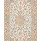 Tabriz Wool and Silk Cream/ Peach Fine Hand Knotted