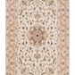 Tabriz Wool and Silk Cream/ Peach Fine Hand Knotted 10 by 7 FT