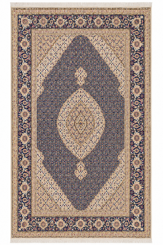 Tabriz Wool and Silk Pink/Blue Fine Hand Knotted 11 X 8 FT