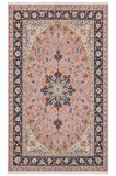 Tabriz Wool and Silk Pink/Beige Fine Hand Knotted 11 X 8 FT