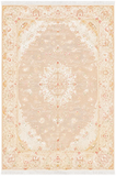 Tabriz Wool and Silk Pink/Beige Fine Hand Knotted 10 X 8 FT