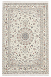 Nein Wool and Silk Made From Kurk wool Cream/Blue 11 X 8 FT